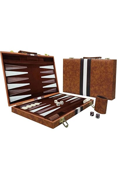 Choice مجموعة طاولة الزهر الكلاسيكية القابلة للطي مقاس 15 بوصة و38 سم مع حقيبة جلدية، لعبة سفر محمولة، هدية مثالية