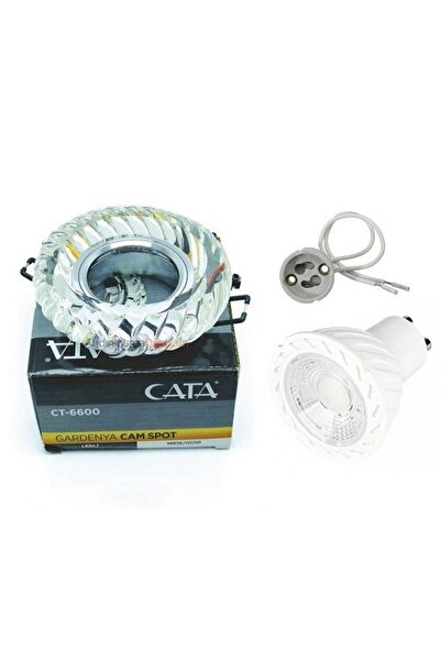 Cata Led Çerçeveli Kristal Cam Spot Ct-6600 Takım beyaz ışık