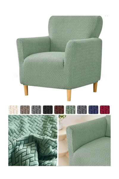 upmall Jakarlı Tuğla Desen Koltuk Örtüsü Çekyat Kanepe Kılıfı, berjer kılıfı Lastikli Kayma Yapmayan Tekli