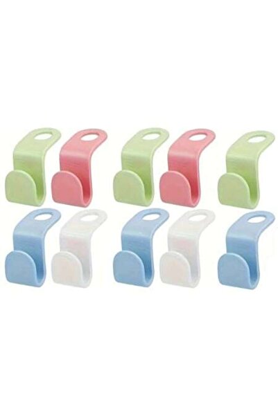 HOZRO Set 10 hooks for hangers HOZRO, durable plastic, multicolor – practical organization