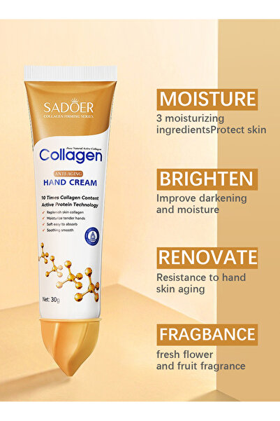 SADOER كريم اليدين بالكولاجين المضاد للشيخوخة، لوشن مرطب لليدين، يغذي البشرة الجافة والخشنة، 30 جرام