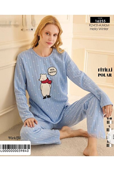 MISSIS PIJAMA KADIN POLAR PİJAMA TAKIMI - KIŞLIK,SICAK TUTAN, 13 FARKLI RENK SEÇENEĞİ