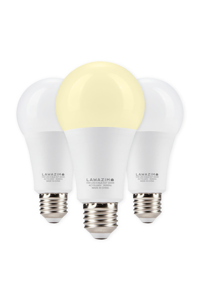 Lawazim 15W LED Bulb A70 E27 3 Pack - Warm White 3000K - 1200 Lumens, 80W Equivalent, Non-Dimmable