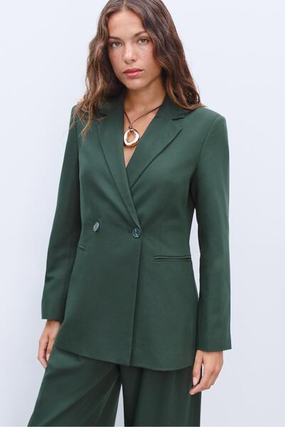 Stradivarius Dar Kesim Kruvaze Blazer Ceket