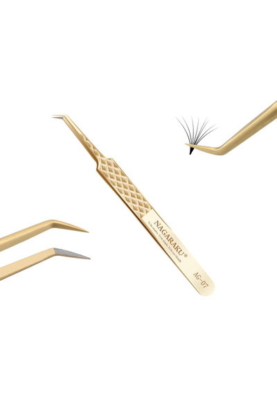 Choice9 AG-07 NAGARAKU ملقط ذو طرف ليفي دقيق لتمديدات الرموش ملقط رموش احتراف...