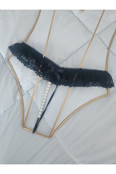 G&H UNDERWEAR String Thong Panties with Pearls (Large Size)