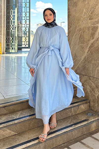 Ovn. Seyyar Etekli Tül Elbise - Mavi