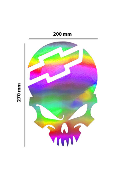 meristeed ملصق شفاف ثلاثي الأبعاد متغير اللون على شكل جمجمة - للسيارات، الخوذ...
