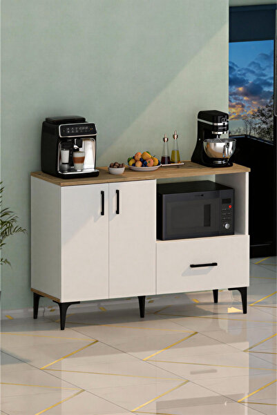 ANALİTİK MOBİLYA Palvin 2 Kapaklı Tek Çekmeceli Çok Amaçlı Dolap Beyaz Çam