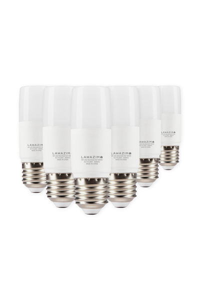 Lawazim 5W LED Stick Bulb E27 6 Pack - Daylight 6500K - 400 Lumens, 35W Equivalent, Non-Dimmable