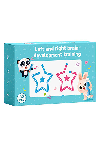 Generic كتاب تطوير الدماغ الأيسر والأيمن القابل لإعادة الاستخدام لمرحلة ما قبل المدرسة، ألعاب تعليمية معرفية محمولة