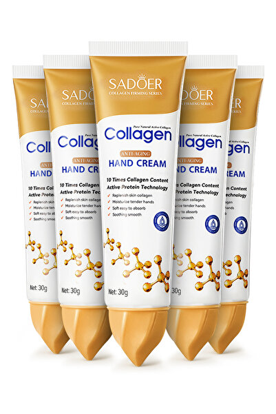 SADOER كريم اليدين بالكولاجين المضاد للشيخوخة، لوشن مرطب لليدين، يغذي البشرة الجافة والخشنة 30 جم*5 قطع