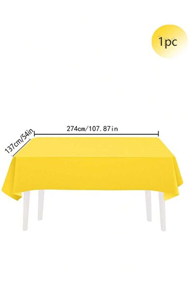 Choice مفرش طاولة أصفر للاستخدام مرة واحدة، مقاس 137×274 سم، مناسب لحفلات أعي...