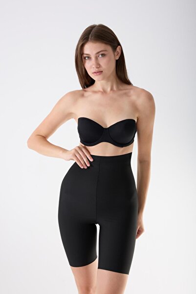 İmaj K046 Light Firming and Lifting Laser Cut Shorts Corset Black Color