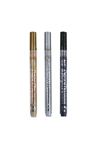 Choice 1gold 1Silver 1black 3 قطع/مجموعة أقلام تلوين أكريليك أسود/أبيض/ذهبي/ف...