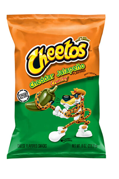 Cheetos Crunchy Cheddar Jalapeno Flavored Snacks, Made with Real Cheese, 8 OZ (227g) - Export x 4