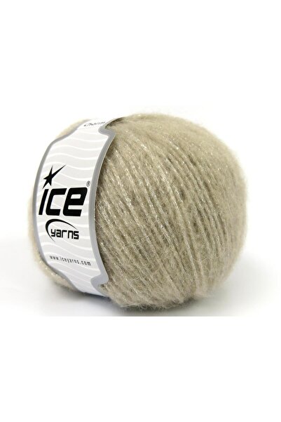 Ice yarns 6×50 جرام. خيوط تيفتيك، لمعان معدني، أكريليك بلون الجمل الفاتح مع ل...