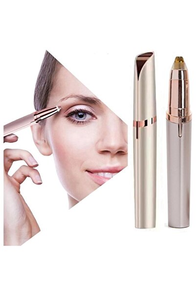 Flippy Facial Trimmer for Eyebrows, USB Rechargeable, 1.5 x 13 cm, ABS, Champagne