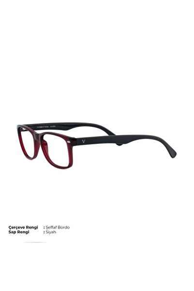 Vinaldi Vi 2011 C.6001 51Ekt Unisex Blue Light Protection Screen Glasses (Burgundy/Black Handle)