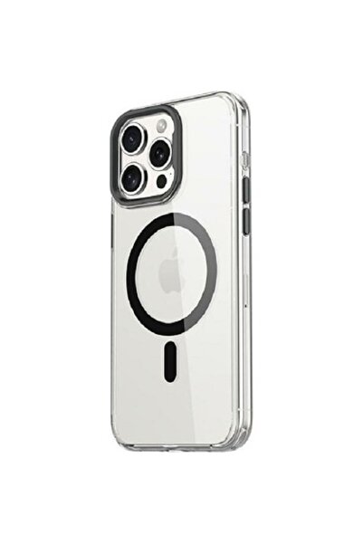 Alot Back Cover Mobile Case with MagSafe for iPhone 15 Pro Transparent Grey