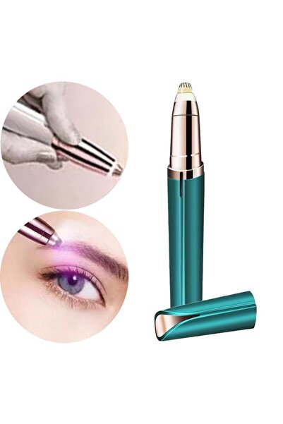 Flippy Facial Trimmer for Eyebrows, USB Rechargeable, 1.5 x 13 cm, ABS, Green