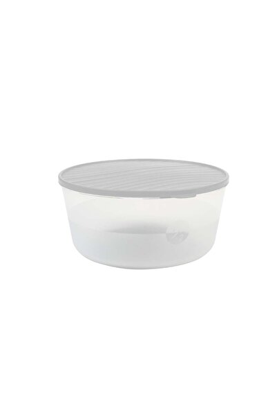devigo Round Storage Container – with Lid – Transparent, Bpa-Free, Leak-Proof 4.5 Liters Gray