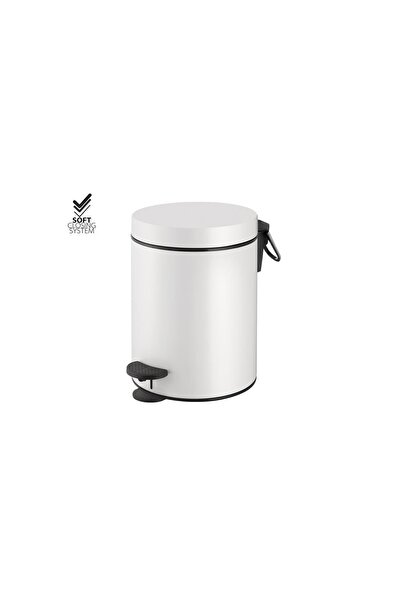 Genel Markalar Çöp Kovası, Pedallı, Soft, 5lt - Mat Beyaz