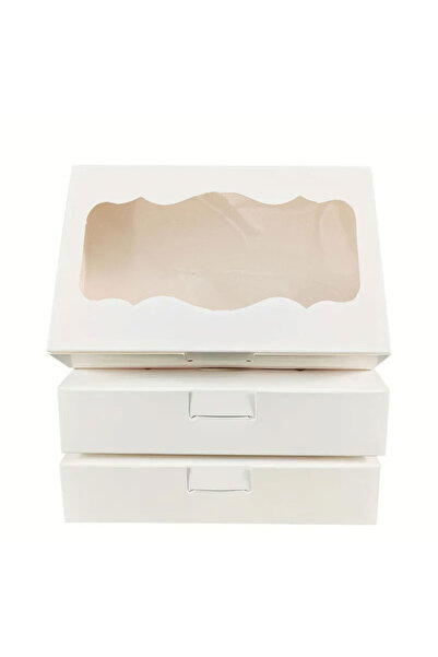 Choice 20PCS 25.5x15.3x5.2cm WHITE 10Pcs White Kraft Paper Gift Box Containers With Clear Window-Perfect fo