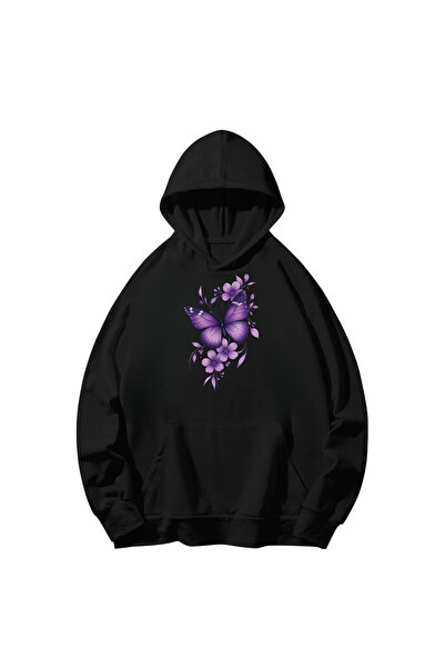 SVART WEAR Дългоръкава суитшърт с качулка и пеперуда