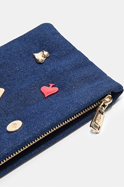 Stradivarius Çoklu Rozetli Denim Makyaj Çantası