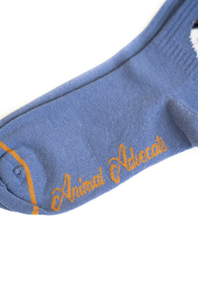 Trampoline Dog Patterned Long Socks - Patterned Socks - Blue Long Socks