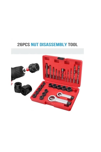 Globalport Retail Professional Screw/Nut Extractor Set, 26 Pieces, Cr-Mo Cr-V