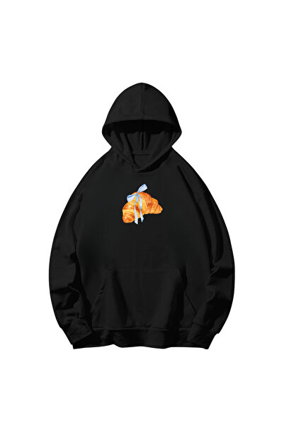 SVART WEAR Φούτερ με μακριά μανίκια από βαμβάκι με στάμπα κρουασάν και κουκούλα