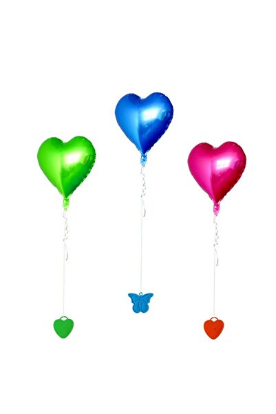 Flippy Set of 4 Helium Balloon Weights, Flippy, Heart Shape, Multicolor