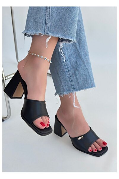 Zerenyus Million Black Heeled Slippers