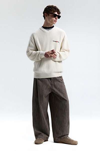 Pull & Bear Nakışlı yazılı kazak