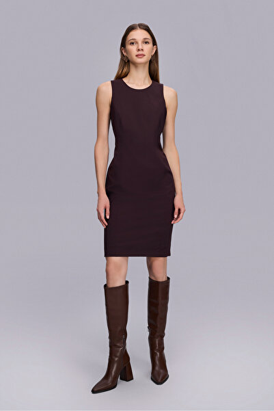 Naramaxx Klasik Kuplu Bordo Elbise