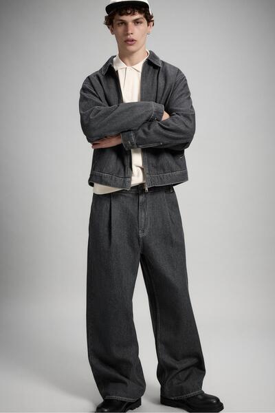 Pull & Bear Pensli geniş paça jean