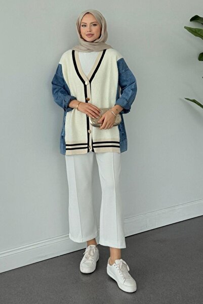 Şulemoda Giyim Kedi Sakal Kolej Kot Ceket Krem