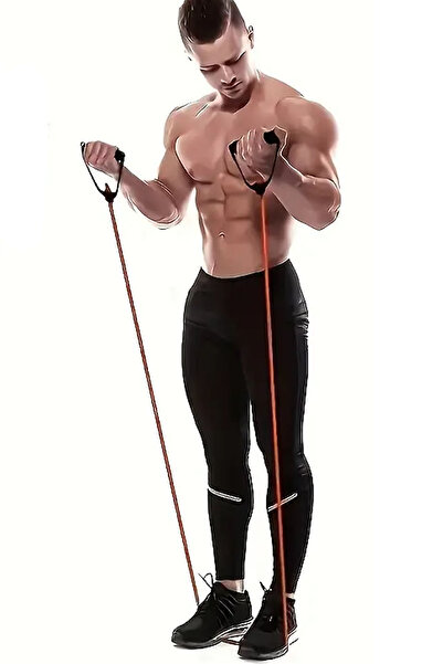 Delta Exercise Resistance Band 120 cm Tube with Handles Hard Red - Pilates, Fitness Aerobics Sports Rubber