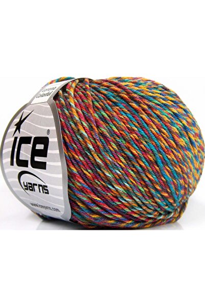 Ice yarns 8x50 جرام. خيوط صيفية ملونة من الأكريليك والقطن، بني، برتقالي، تركو...