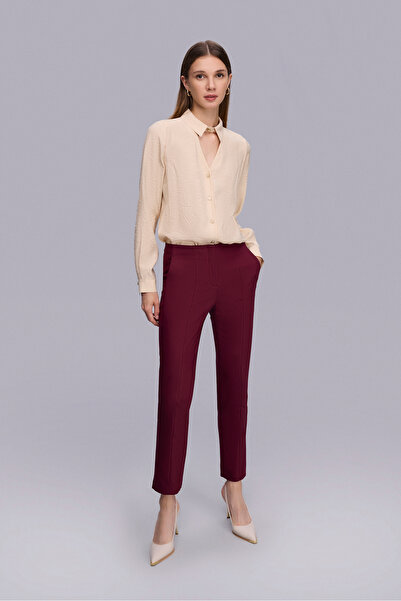Naramaxx Önü Kesikli Klasik Bordo Pantolon