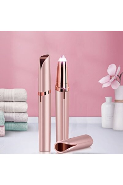 Flippy Facial Trimmer for Eyebrows, USB Rechargeable, 1.5 x 13 cm, ABS, Rose Gold