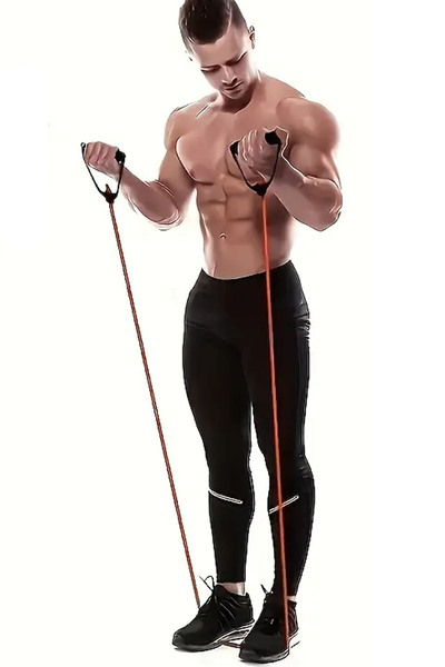 Delta Exercise Resistance Band 120 cm Tube with Handles Hard Gray - Pilates, Fitness Aerobics Sports Rubber