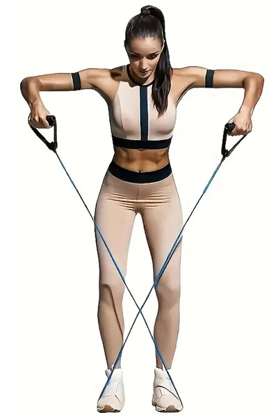 Delta Exercise Resistance Band 120 cm Tube with Handles Tough Black – Pilates, Fitness Aerobics Sports Rubber