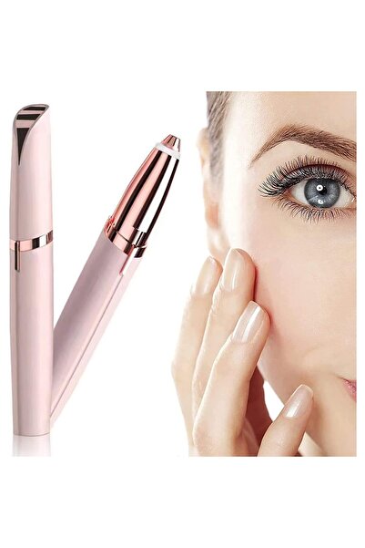 Flippy Facial Trimmer for Eyebrows, USB Rechargeable, 1.5 x 13 cm, ABS, Rose Gold
