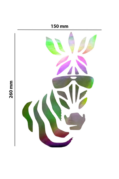 meristeed ملصق هولوجرام متغير اللون من زيبرا موديل - للسيارات، الخوذات، الزجا...