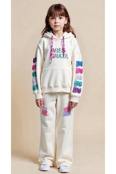 Grata Girl's Tracksuit Set 10-16 Years Old 7431 Ecru