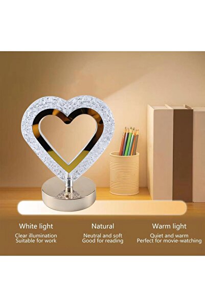 Generica Touch-activated, 3-level lighting and charging heart-shaped light decor stand, 16 x 19 cm