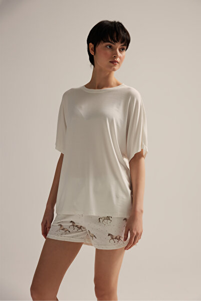 Hays Kadın Pamuklu Kısa Kollu Pijama Üstü